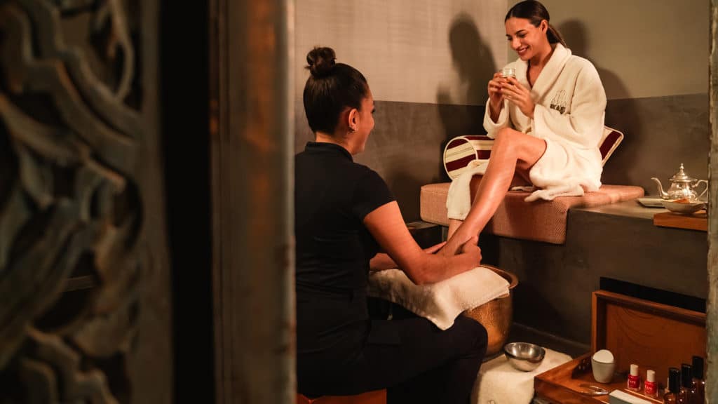 Woman having a foot beauty treatment